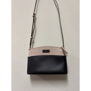Kate Spade Jeanne Crossbody Bag Colorblock Leather Black and Beige Purse